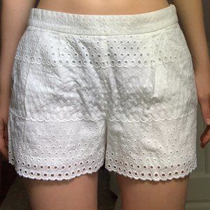 J. Crew white eyelet shorts